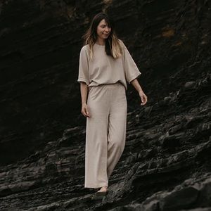 The Wide Leg Terry Trouser